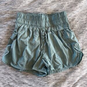 Free People Movement The Way Home High-Rise Sea Foam Green Shorts (M)